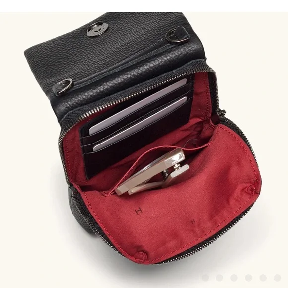 Hammitt VIP Mobile Black Leather Crossbody Bag - Picture 14 of 15